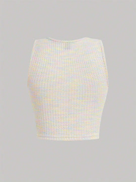 Qutie Top Corto Sin Mangas Teturizado Con Bordado 3d