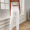 Lune pantalones de mujer casuales a rayas nauticas y entallados, para otono