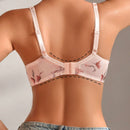 Sujetador Con Aros Para Mujer Con Encaje, Malla Y Estampado De Flores Con Diseno De Recorte Sexy (temporada De Bodas)