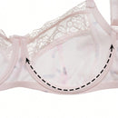 Sujetador Con Aros Para Mujer Con Encaje, Malla Y Estampado De Flores Con Diseno De Recorte Sexy (temporada De Bodas)