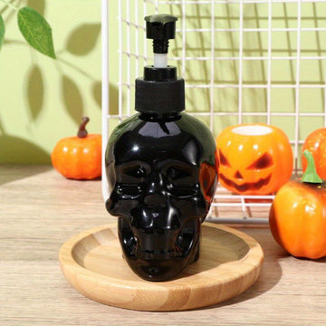 Dispensador de jabón con forma de calavera, botella de plástico PET de 350 ml para champú, gel de ducha, loción, almacenamiento líquido temático de Halloween, decoración para el hogar y el baño