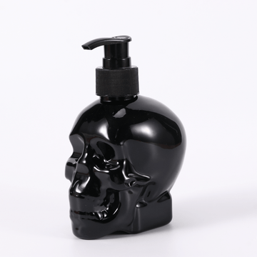 Dispensador de jabón con forma de calavera, botella de plástico PET de 350 ml para champú, gel de ducha, loción, almacenamiento líquido temático de Halloween, decoración para el hogar y el baño