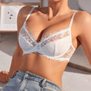 Sujetador Push-up De Encaje De Color Solido Para Mujer