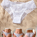 Panties De Triangulo Sin Costuras Para Mujer Con Ribete De Encaje En Color Blanco