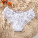 Panties De Triangulo Sin Costuras Para Mujer Con Ribete De Encaje En Color Blanco