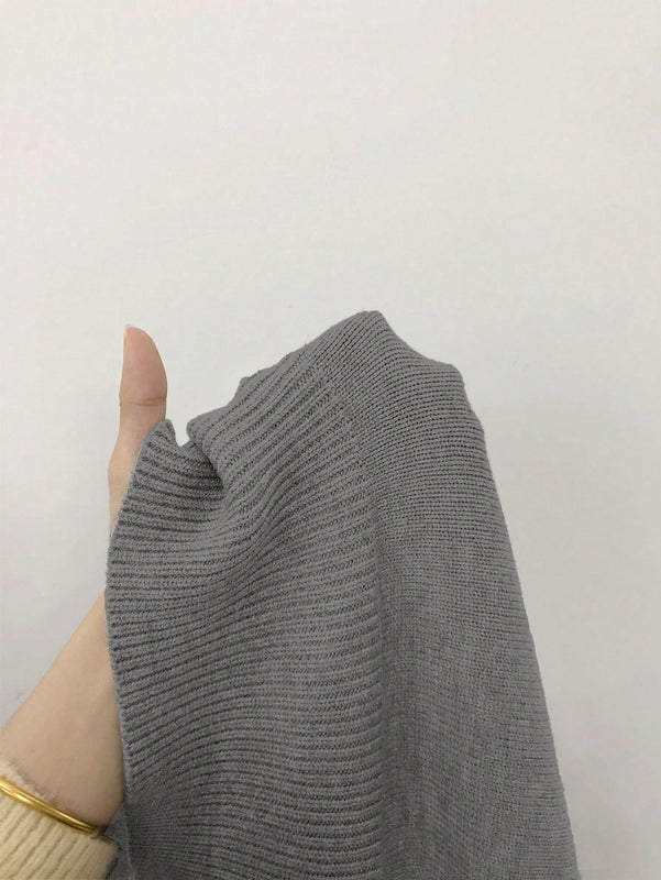Moosta cardigan casual de manga larga de hombros caidos y unicolor para el trayecto, para otono/invierno