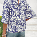 Prive Blusa Con Mangas Acampanadas Y Estampado Vegetal