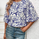 Prive Blusa Con Mangas Acampanadas Y Estampado Vegetal
