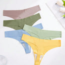 5 Piezas Tanga Sexy De Color Verde Aguacate Para Mujer