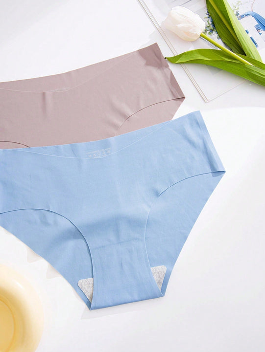 5 Piezas/set Bragas De Triangulo Sin Costuras Para Mujeres, Comodas Y Transpirables Con Levantamiento De Cadera En Cintura En V, De Color Aguacate