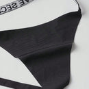 Tanga de jacquard con detalle de anillos de corazon para mujeres con letras