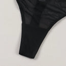 Mujeres tanga sexy y comodo semitransparente con impresion de corazon y eslogan, adecuado para citas diarias.