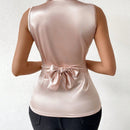 Prive Blusa De Moda Para Mujer Con Diseno Cruzado Sin Mangas Y De Color Solido