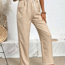 VCAY Pantalones Largos Con Bolsillos Y Cintura Con Cordon Para Mujer