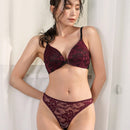 FRIFUL Conjunto De Sosten Y Bragas De Encaje Con Soporte Trasero Y Cierre Frontal