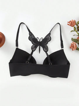 Bralette Lenceria Decorado Con Mariposas