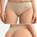 Leisure tanga solido sexy, comodo, con cintura media, sin costuras y elastico, amigable con la piel - desnudo