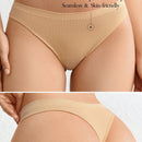 Leisure tanga solido sexy, comodo, con cintura media, sin costuras y elastico, amigable con la piel - desnudo