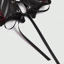 ROMWE Goth Corse Gotico Con Bordes De Murcielago Hecho De Terciopelo Suave Oscuro Pu Y Varillas De Acero