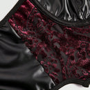 ROMWE Goth Corse Gotico Con Bordes De Murcielago Hecho De Terciopelo Suave Oscuro Pu Y Varillas De Acero