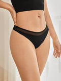 Leisure 3 Piezas/paquete Tanga Adhesivo De Color Solido Para Mujeres