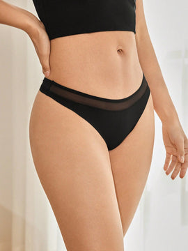 Leisure 3 Piezas/paquete Tanga Adhesivo De Color Solido Para Mujeres