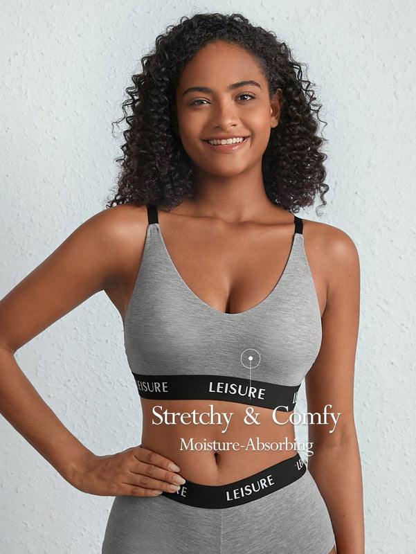 Leisure Sujetador sin aro con estampado de letra