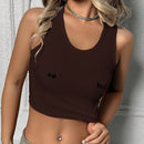 Camiseta Sin Mangas Corta De Corte Ajustado Con Divertido Estampado De Letras Para El Verano