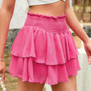 WYWH Falda pantalon para mujer con doble capa de dobladillo, disenos de cintura alta y drapeado