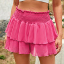 WYWH Falda pantalon para mujer con doble capa de dobladillo, disenos de cintura alta y drapeado