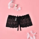 Panties De Encaje Para Mujeres Con Cintura Baja, Atractivos, Transparentes, Abiertos Y Provocativos Con Doble Circulo, Libre De Ataduras
