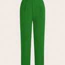 Prive Pantalon Casual Para Mujeres Con Bolsillo Inclinado Con Detalle De Cadena Y Pliegues En Un Corte Recto