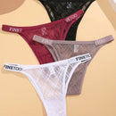 Conjunto de 4 piezas de cinturillas para mujeres de color solido con diseno de impresion de letras, comodo y transpirable tanga de encaje