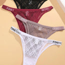 Conjunto de 4 piezas de cinturillas para mujeres de color solido con diseno de impresion de letras, comodo y transpirable tanga de encaje