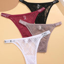 Conjunto de 4 piezas de cinturillas para mujeres de color solido con diseno de impresion de letras, comodo y transpirable tanga de encaje