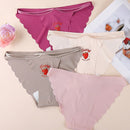 4 Piezas/pack Ropa Interior De Mujer Comoda Sin Costuras Con Estampado De Fresa