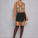 Haute Falda Pantalon Corta Mini Con Dobladillo Dividido
