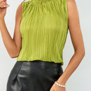 Prive Blusa Sin Mangas Para Mujer Con Escote Halter Plisado Y Color Solido
