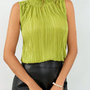 Prive Blusa Sin Mangas Para Mujer Con Escote Halter Plisado Y Color Solido