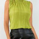 Prive Blusa Sin Mangas Para Mujer Con Escote Halter Plisado Y Color Solido