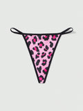 ROMWE Kawaii Ropa Interior De Tanga Con Estampado De Leopardo Rosa En Forma De Corazon Para Chicas Shibuya Gal