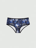 ROMWE Hippie Boxers De Impresion De Sol, Luna Y Estrellas Tenidos Anudados