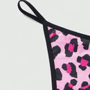 ROMWE Kawaii Ropa Interior De Tanga Con Estampado De Leopardo Rosa En Forma De Corazon Para Chicas Shibuya Gal