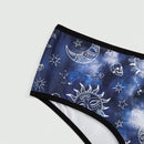 ROMWE Hippie Boxers De Impresion De Sol, Luna Y Estrellas Tenidos Anudados