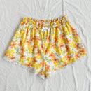 WYWH Pantalones Cortos De Mujer Con Encaje Y Estampado De Flores