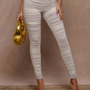 MUSERA Legging Extremadamente Fruncido Con Malla En Contraste
