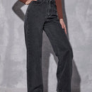 EZwear Jeans Casuales De Pierna Recta Lavados Con Agua