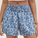 VCAY Shorts Florales De Cintura Alta Con Estampado De Verano Ultra Cortos Para Mujeres Con Lazo En La Parte Delantera