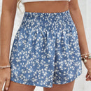 VCAY Shorts Florales De Cintura Alta Con Estampado De Verano Ultra Cortos Para Mujeres Con Lazo En La Parte Delantera
