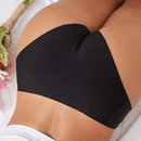 3 Piezas Bragas sin rastro para mujer Ropa interior Negro Cintura baja Sensacion sedosa y suave al hielo Ropa interior sin costuras transpirable De saten de seda Bragas sexys delgadas y acogedoras
